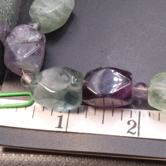 Amethyst & Lavender Glass Beads Necklace & Bracelet Set gold tone lobster clasp - Picture 2 of 6